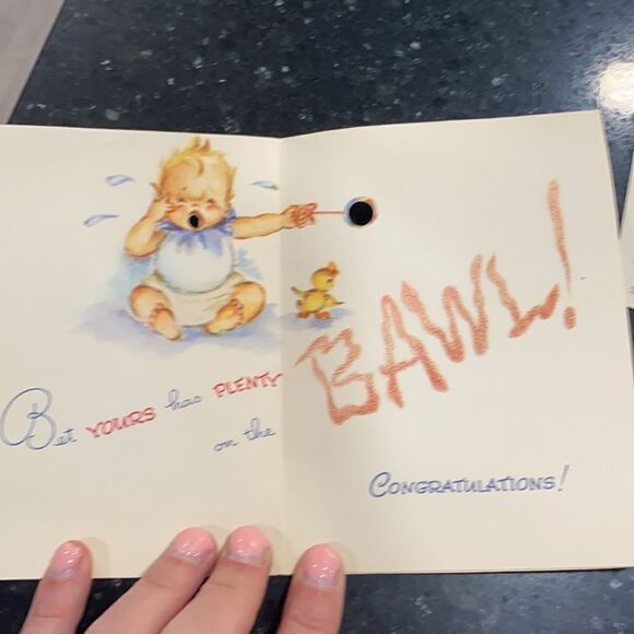 Vintage VTG Baby Shower Attival Cards Note Cards - Picture 4 of 10